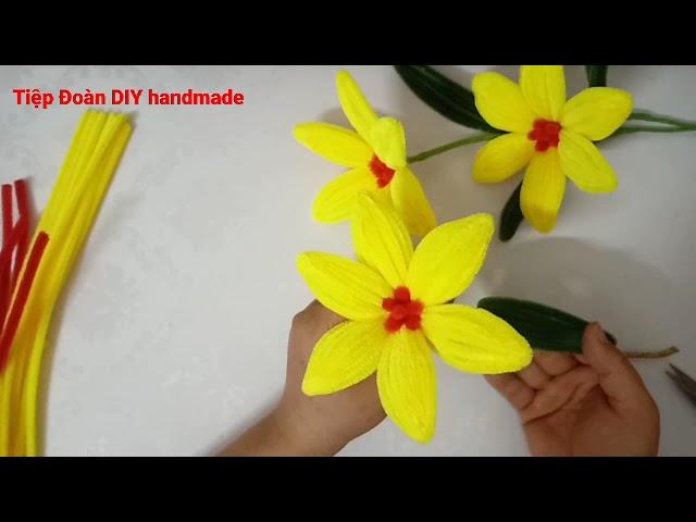 Làm hoa ly từ kẽm nhung đơn giản| Tiệp Đoàn DIY handmade