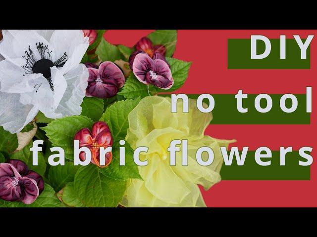 DIY Easy Fabric Flowers No Tools | Vintage millinery technique