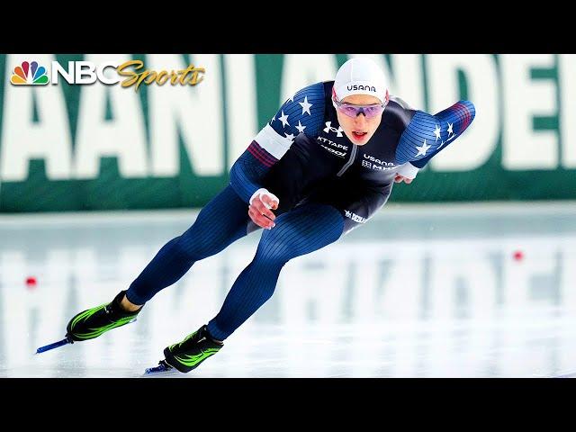 Jordan Stolz's deadly final lap in 1500 seals record third gold at speed skating worlds | NBC Sports