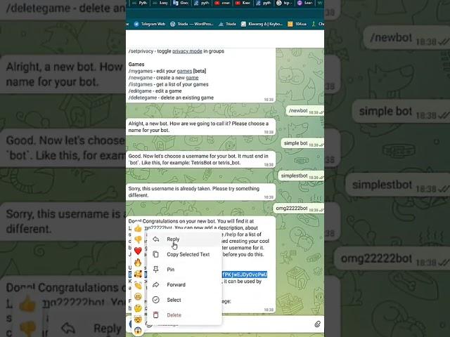 How to make a simple telegram bot in Python