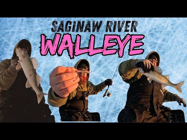 Ice Fishing Walleye On The Saginaw River - Late February