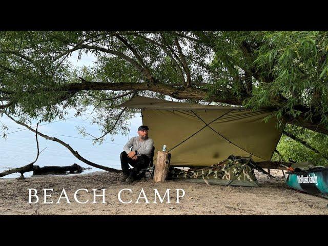 Camping on a Beach | Tarp and Bivvy | SUDDEN STORM