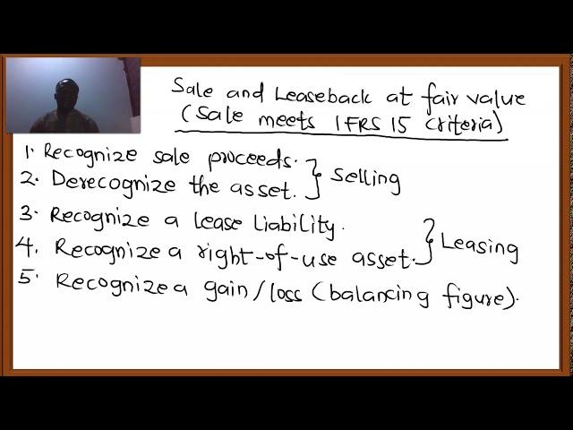 SALE AND LEASEBACK - IFRS 16 (SALE AT FAIR VALUE)