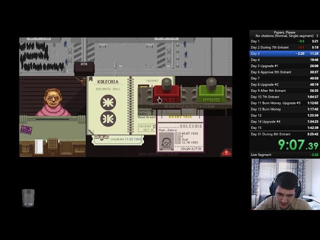 [Former WR] Papers, Please No Citations Speedrun in 3:16:58.31