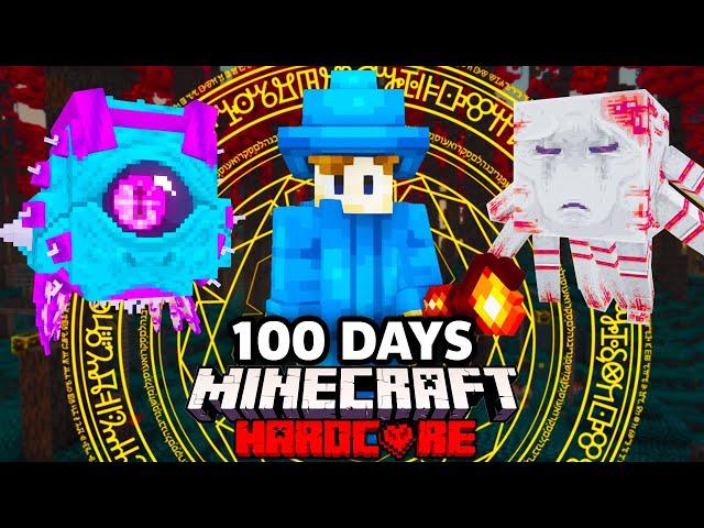 I Survived 100 Days as a WIZARD in Minecraft Hardcore!