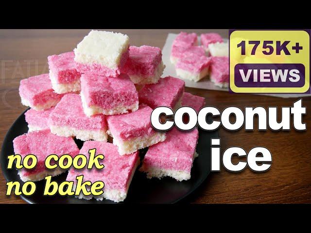 Coconut Ice Recipe | No Cook No Bake Recipe | Easy Christmas Sweet Recipe