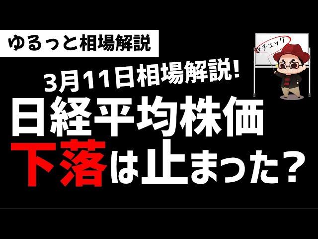 【3月11日のゆるっと相場解説】日経平均株価の下落は終ったのか？今後のシナリオを確認！ズボラ株投資