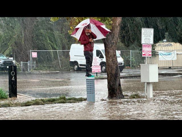 Powerful, slow-moving storm pummels California