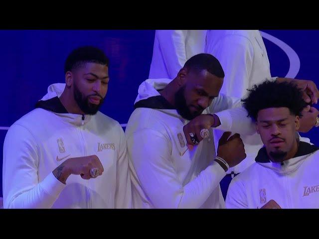 LeBron, Anthony Davis, Lakers Get Their Championship Rings | Full Ceremony