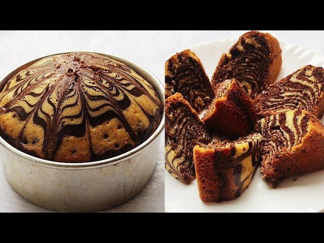 1 Egg Marble Cake In Blender | Without Oven | No Oven,No Beater Marble Cake Recipe Without Oven !
