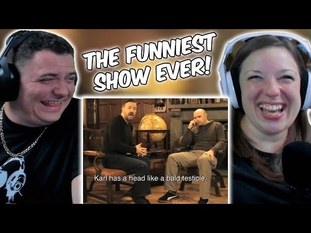 AMERICANS FIRST TIME REACTION To Learn English with Ricky Gervais and Karl Pilkington