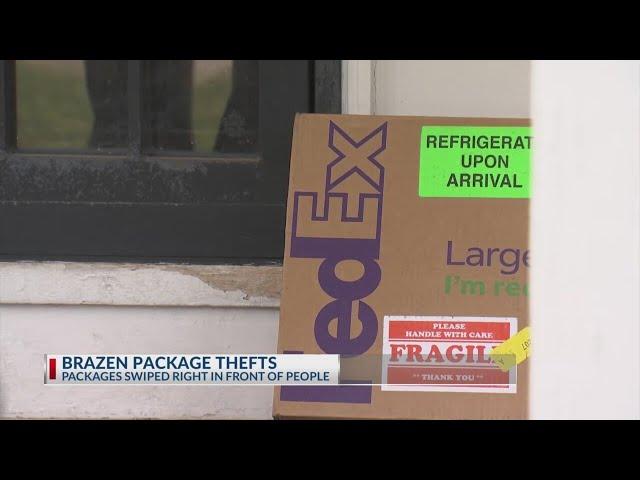 Homeowner chases porch pirate moments after package delivery