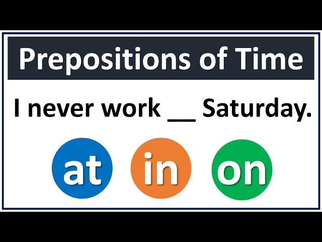 Prepositions Of Time ( In, On, At ) | Grammar Test | 10 English Quiz