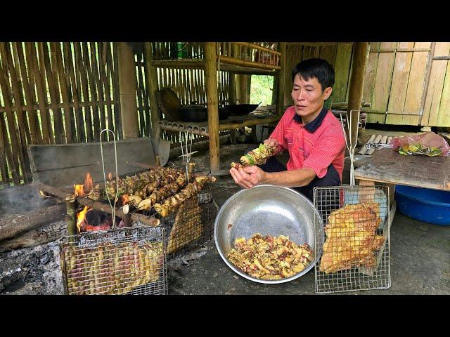 How To Make Grilled Pork Skewers Goes to market sell - Solo Survival