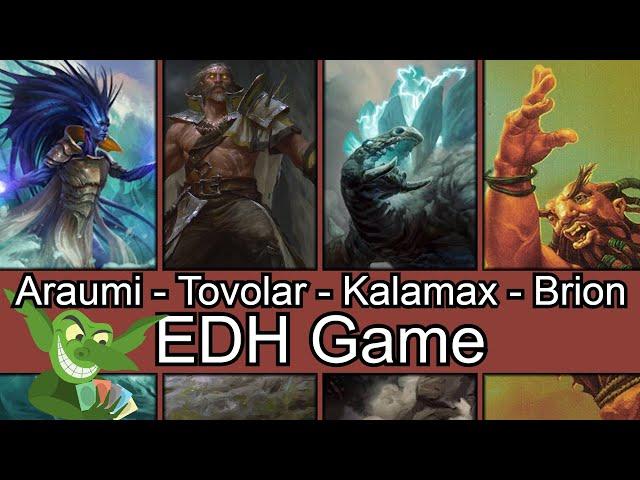 Gonna fling some spells and dinosaurs! Araumi vs Tovolar vs Kalamax vs Brion EDH / CMDR game play