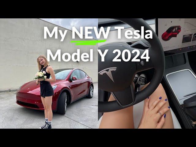 Picking Up My NEW Tesla Model Y 2024: Car Tour & First Drive