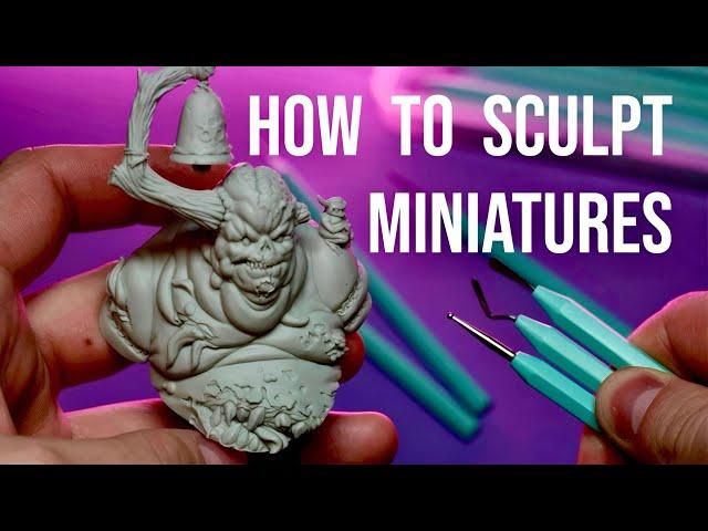 Sculpting WARHAMMER miniature. How to sculpt a polymer clay miniature.   TUTORIAL