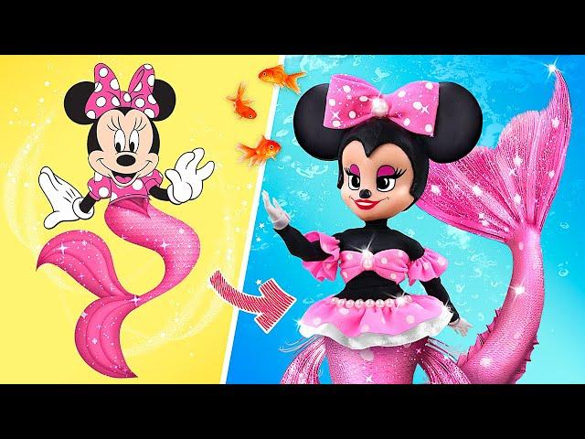 Minnie and Mickey Mouse Became Mermaids / 35 LOL OMG DIYs