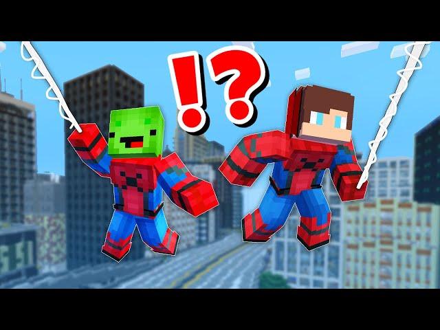 JJ and Mikey in SPIDERMAN CHALLENGE in Minecraft / Maizen animation