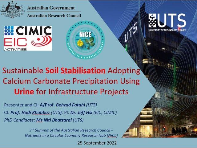 Novel Ground Stabilisation adopting Calcium Carbonate Precipitation using Urine - Behzad Fatahi