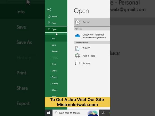 Cntrl O #excelshortcut for #dataentry #mistrnokriwala #jobsearch #job #interviewquestions