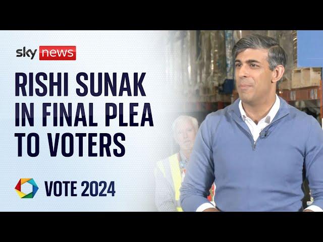 Rishi Sunak warns about Labour 'super majority' ahead of polling day | Election 2024