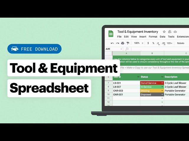 Creating a Tool & Equipment Inventory Spreadsheet (w/ Free Template) | Fleet Management Tools