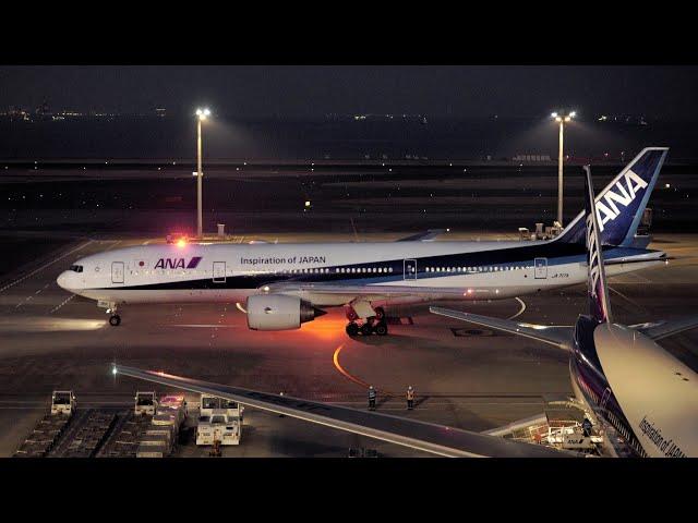 BOEING 767, 777 Tokyo Take Offs - ANA, JAPAN AIRLINES Night Departures at Tokyo Haneda Airport