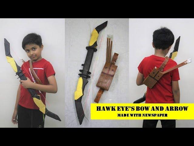 I made Hawk Eye Bow and Arrow with newspaper | Easy DIY Avengers Paper Weapon | Best Out of Waste