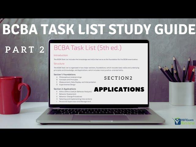 Complete BCBA Task List Study Guide | BCBA Exam Study Guide (Fifth Edition) [Part 2] | Applications