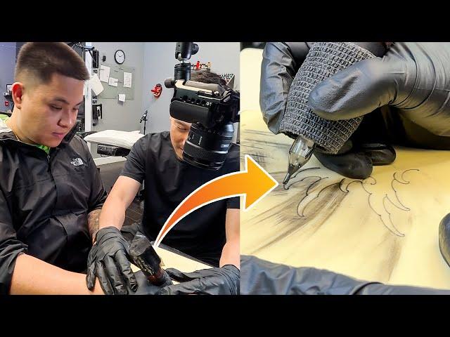 HOW TO TATTOO ON FAKE SKIN FOR BEGINNERS *TUTORIAL*