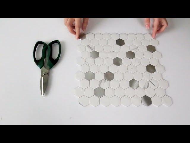 BeNice Peel and Stick Tile Backsplash for Kitchen Hexagon Marble