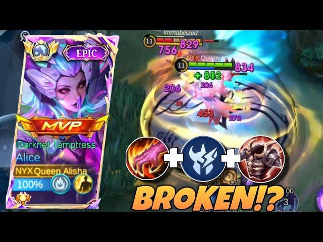 HYBRID ALICE JUNGLE IN SOLO RANKED GAME!!  TOTALLY INSANE ( must try!) - MLBB