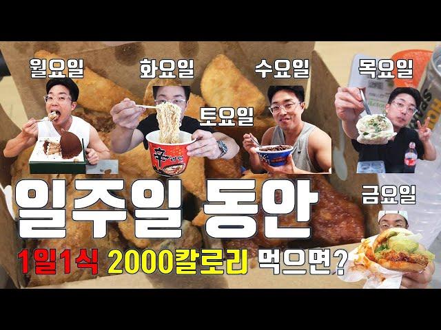 일주일동안 1일1식 2000칼로리 먹으면 살찌는지 안찌는지 실험 최종. 인바디 측정 다이어트 결과 포함