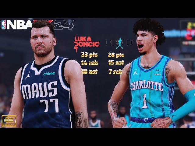 Luka Doncic & LaMelo Ball MVP Duel! | NBA 2K24 Regular Season Showcase | Mavericks vs. Hornets