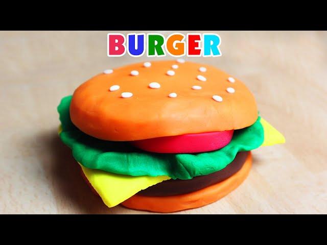 How To Make Play Doh Burger | Clay Art for Kids | Play Doh Ideas By Hooplakidz How To