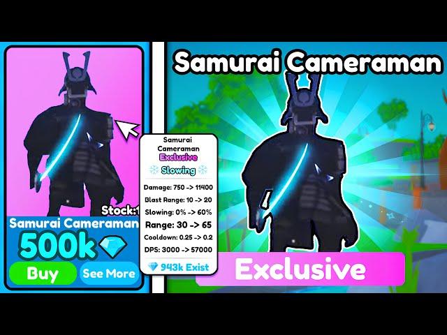 NEW SAMURAI UPDATE!Samurai Cameraman for 500K| Toilet Tower Defense