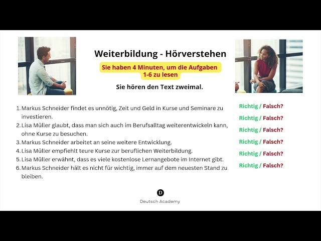 [B1.2] Modul 7 - Hörverstehen - Weiterbildung | Deutsch Academy НЕМСКИ ЕЗИК  | Deutsch Academy