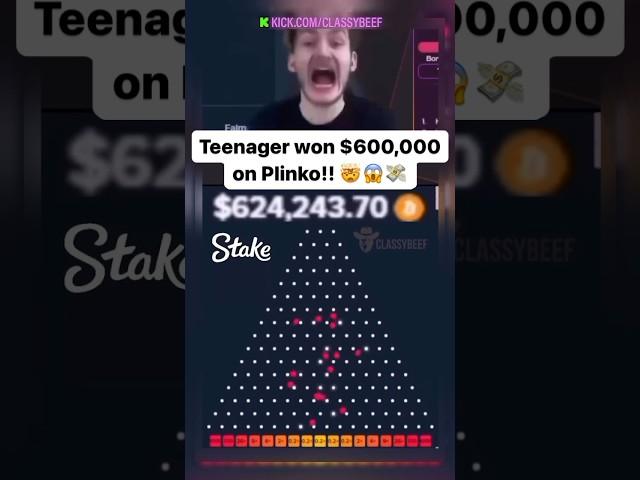  HE WON $600,000 ON PLINKO  (STAKE ORIGINALS) #plinko #gambling #trending #stake #shorts