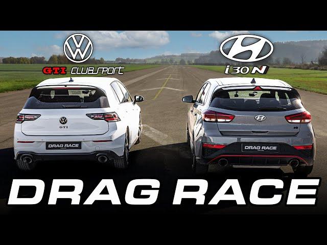 VW Golf 8 GTI Clubsport vs. Hyundai i30N Performance | DRAG RACE