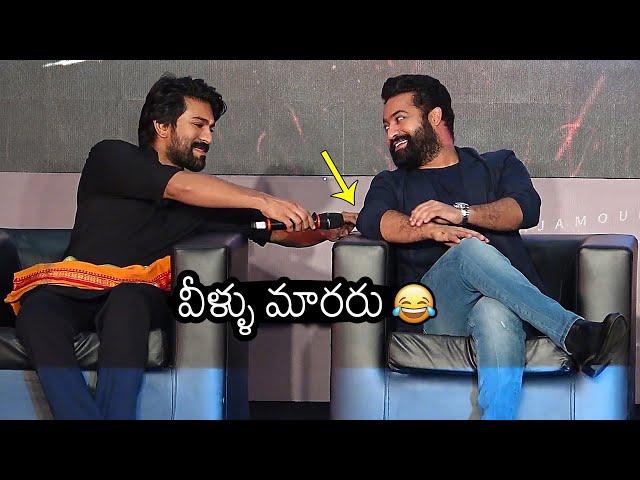 NTR And Ram Charan FUNNY Moments At RRR 1000 Crore Mega Success Celebration | Rajamouli | News Buzz