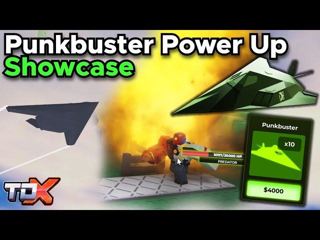 TDX Punkbuster Missile Power Up Showcase - Tower Defense X Roblox