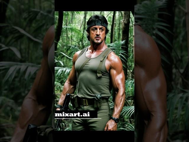 Sylvester Stallone as Rambo #shorts #shortsvideo #aiart #art #ai #film #rambo #sylvesterstallone