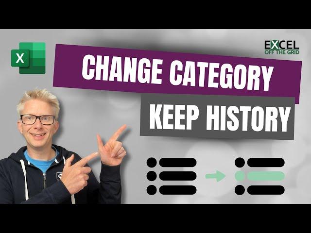 Change category while keeping history | Slowing changing dimensions with Excel and Power Query.