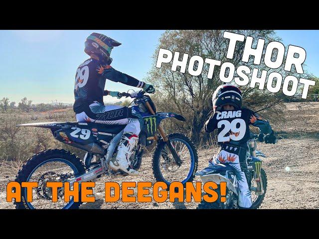 THOR MX PHOTOSHOOT AT THE DEEGAN COMPOUND | Christian and Jagger Craig Ride Dirt Bikes Together