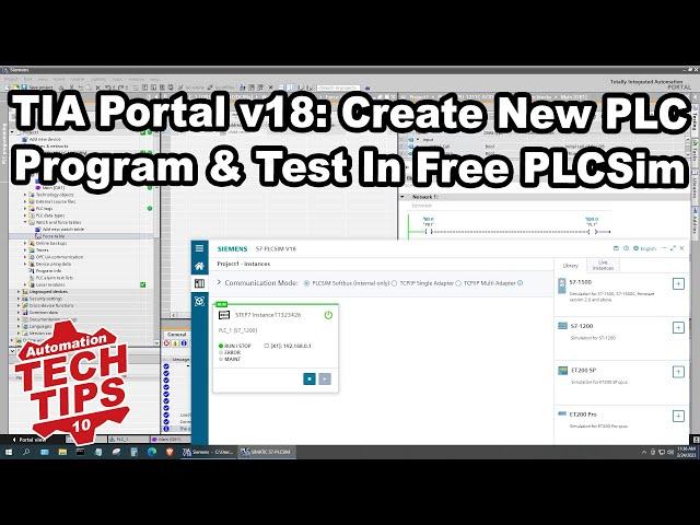 TIA Portal v18: Create your first program and run it in PLCSim