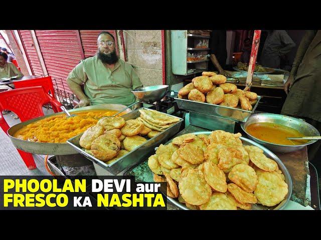 Nashta at Fresco Since 1952 | Burns Road Karachi Street Food | Matri Halwa, Qeema Kahori Poori | PK