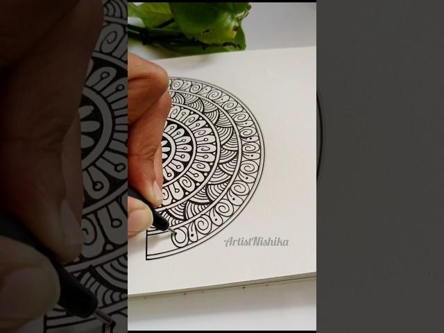 Draw a half mandal with me️ #shorts #art #mandala #trending #viralvideo #shortsfeed #drawwithme