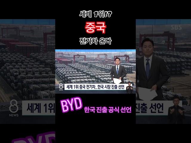 세계 1위 중국 전기차 온다!?..BYD 한국 진출 공식 선언