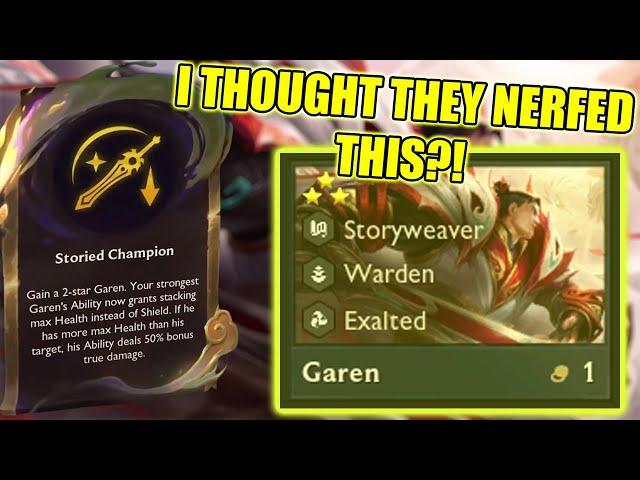 3 Star Garen *STORIED CHAMPION* Re-Roll! This Augment Is TOO Broken! I Set 11 TFT